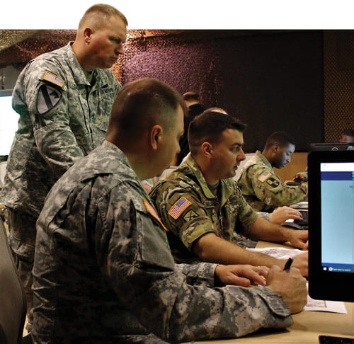 Soldiers representing units from the Pennsylvania Army National Guard, The 335th Signal Command (Theater) and the Defense Information Systems Agency, participating in the 2017 Cyber X-Games