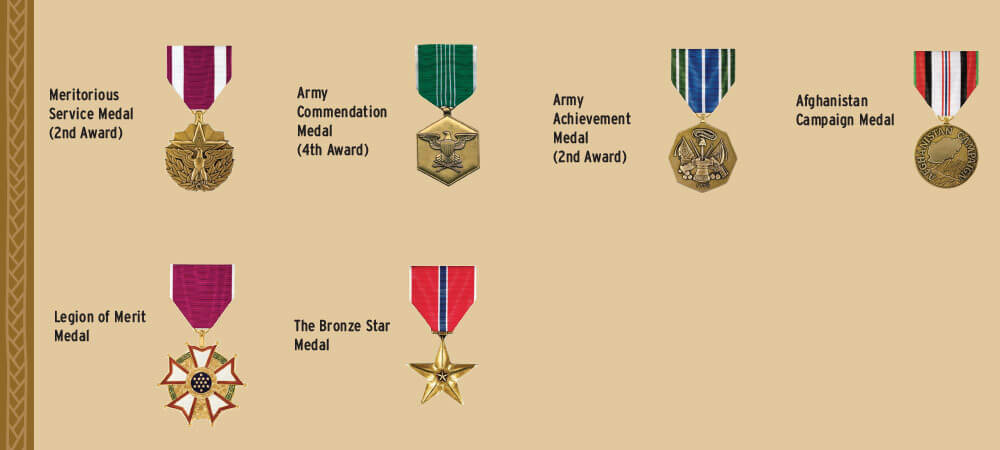 Medals earned by CW5 Bryan. List is not all-inclusive.