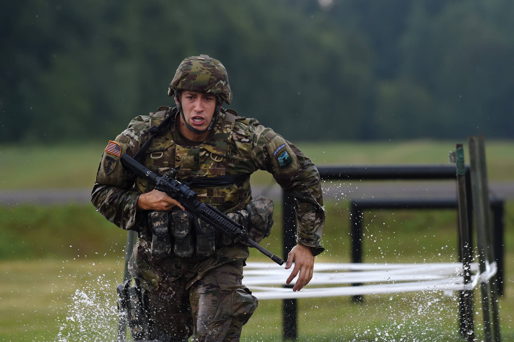 ARNG SGT Zachary Scuncio, a military police officer with the Rhode Island Army National Guard’s 169th Military Police Company, runs to his next objective while competing in the 2017 Best Warrior Competition at Camp Ripley, Minn. The competition is a three-day event that tests Soldiers on a variety of tactical and technical skills to determine the Army Guard’s Soldier and NCO of the year. The winners move on to compete in the Department of the Army Best Warrior Competition.