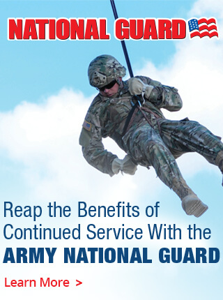 Reap the benefits of continued service with the Army National Guard. Click to learn more.