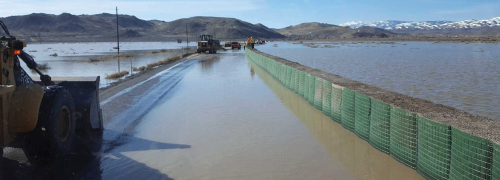 Hesko wall installed by Nevada National Guard members and local first responders.