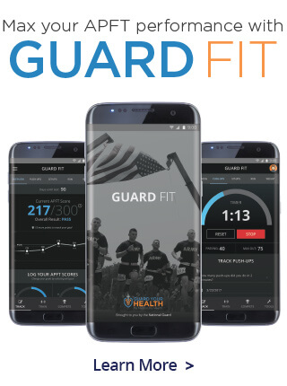 The Guard Fit Android mobile app is designed to help Soldiers improve Army Physical Fitness Test (APFT) scores and stay fit and mission ready year-round. It is a one-stop-shop for APFT training, tracking progress toward fitness goals and finding resources on a variety of health topics.
