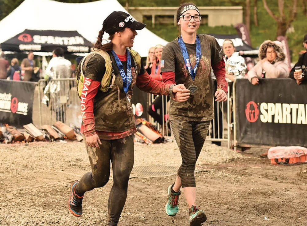 2LT Keppner competes in the Seattle Spartan Super Race with her 14-year-old daughter Hannah. Photo courtesy of 2LT Julie Keppner.