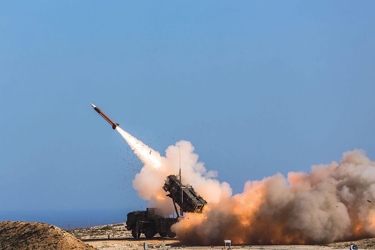 Patriot weapons system firing during Exercise Artemis Strike at the NATO Missile Firing Installation in Chania, Greece. Photo courtesy German Air Force