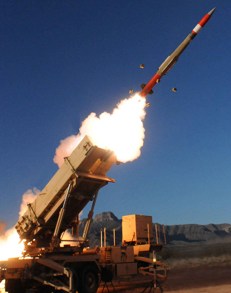 Patriot weapons system firing during Exercise Artemis Strike at the NATO Missile Firing Installation in Chania, Greece. Photo courtesy German Air Force