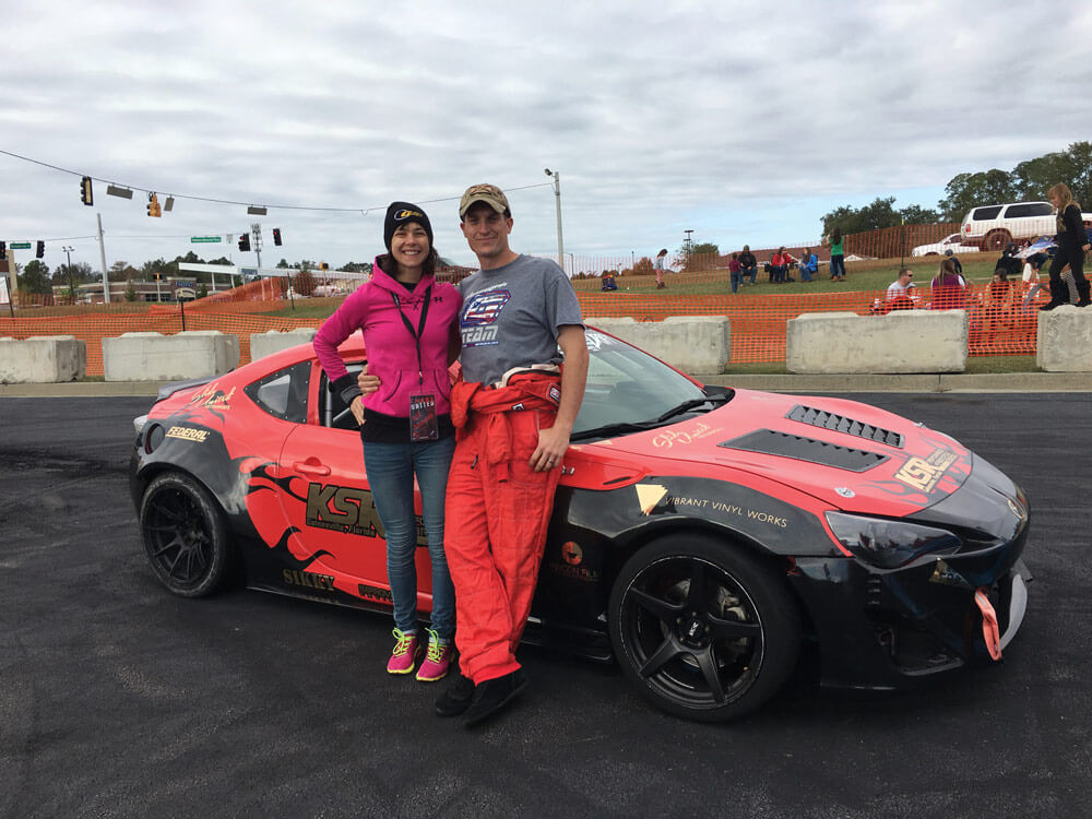 Captains Kimberly and Ryan Quinn after performing in demonstrations at the Zero Gravity Outreach Veterans Weekend event held in Statesboro, Ga.