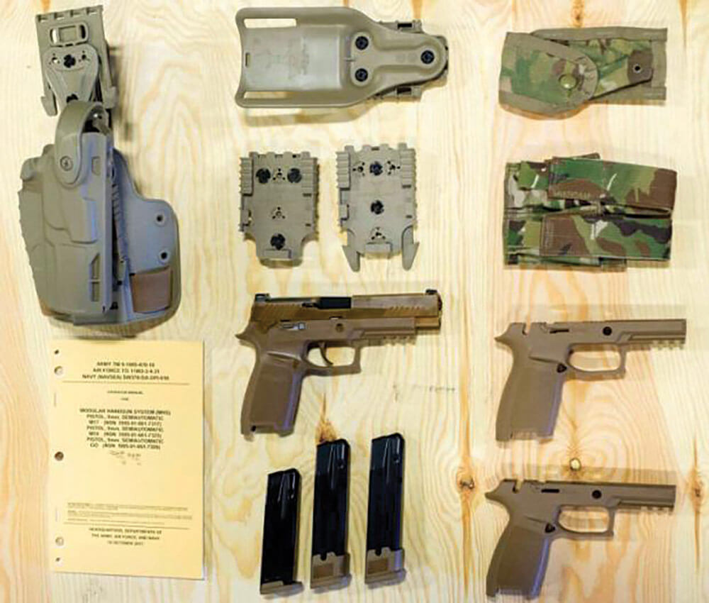 The Modular Handgun System includes an integrated rail for attaching enablers, an Army standard suppressor conversion kit to attach an acoustic/flash suppressor, clips for multiple caliber rounds and interchangeable grips. U.S. Army photo courtesy 101st Airborne Division
