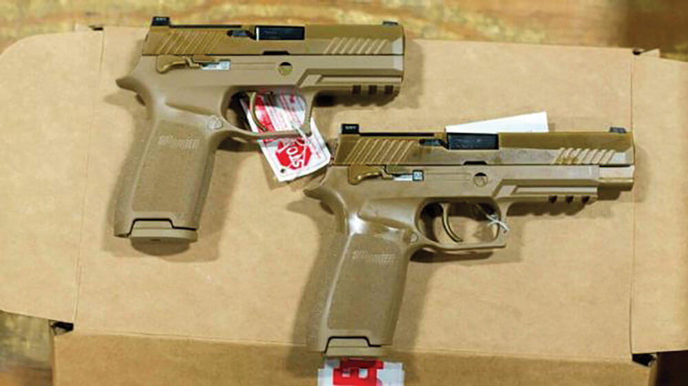 The Sig Sauer P320 is produced in both full-sized (M17) and compact (M18) models. U.S. Army photo courtesy 101st Airborne Division