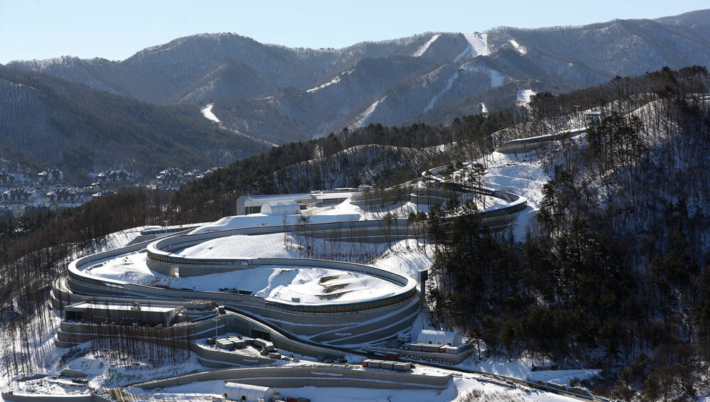 The Alpensia Sliding Center – nicknamed “The House of Speed”– hosted luge, skeleton and bobsleigh events during the 2018 Winter Olympics. It is the first sliding center in Korea and only the second in all of Asia. Korean Culture and Information Service photo by Jeon Han