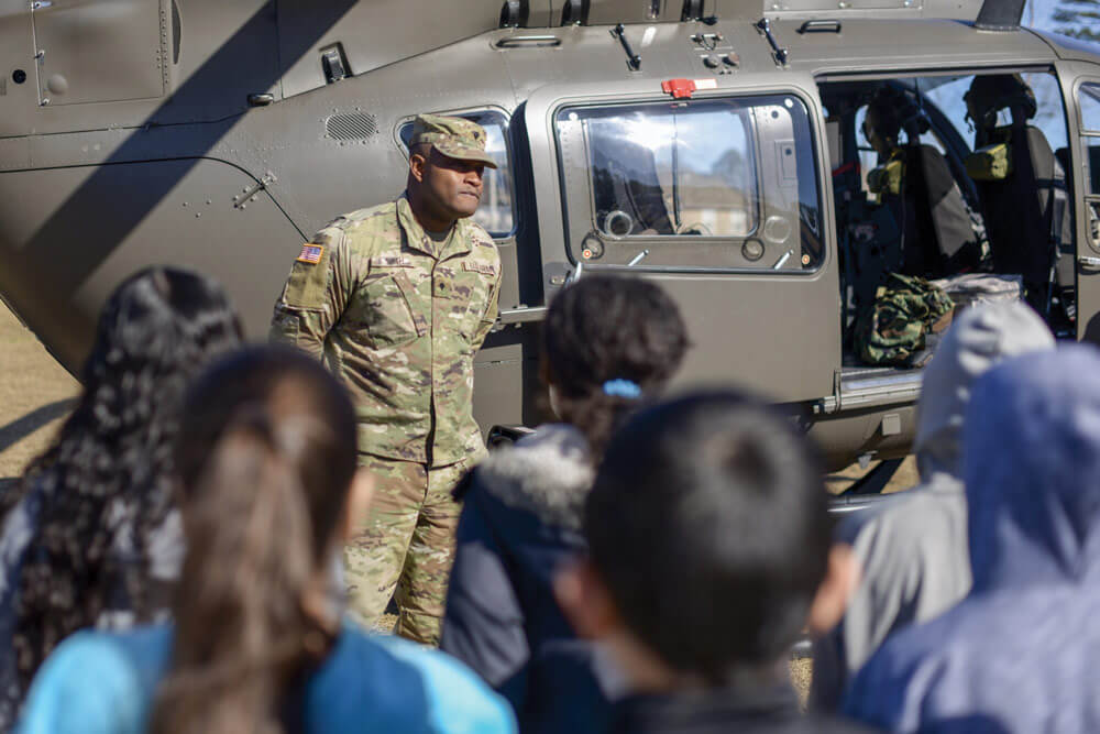 North Carolina Guard Aviation Soldiers Arrive in Lakota UH-72 for Career Day thumbnail image