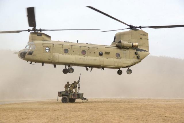 The Pennsylvania National Guard’s Fort Indiantown Gap hosts an Army Pathfinder Course March 2–17, 2018. The candidate pathfinder learns how to establish and operate a helicopter landing zone, establish and operate parachute drop zones, conduct sling load operations and provide air traffic control and navigational assistance to rotary wing and fixed wing airborne operations. Photo courtesy Pennsylvania National Guard