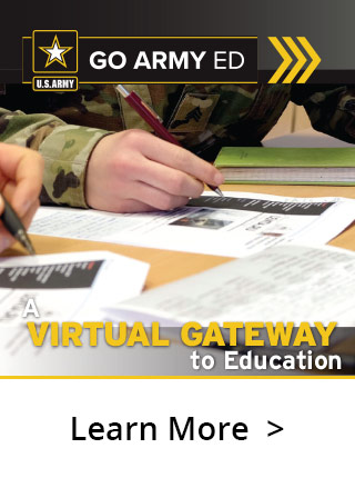 Jumpstart your education goals. Create an account at GoArmyEd.com