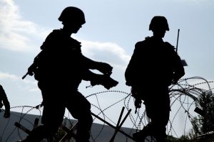 Members of the Rapid Response Brigade of the Kosovo Security Force set up a checkpoint near Marevc, Kosovo, May 6, 2018, in support of the Eagle 6 training exercise. Iowa Army National Guard photo by SGT William Prahl