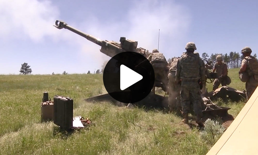 Artillerymen with the 1st Battalion, 117th Field Artillery Regiment, Alabama Army National Guard, fire the M777 towed 155mm howitzer, unload ammo and position howitzers on the gun line during a training exercise as part of Operation Western Strike at Camp Guernsey, Wyoming.