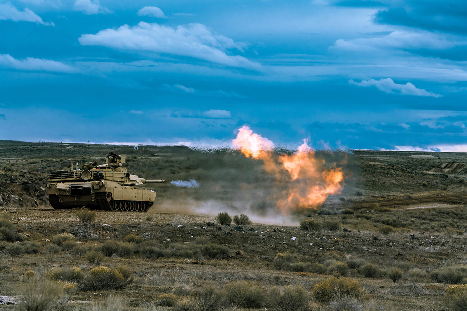 Members of Alpha Company, 2nd Battalion, 116th Cavalry Regiment, conduct table six tank crew qualification, February 2019, at the Orchard Combat Training Center in Boise, Idaho. The Idaho Army National Guard Soldiers are preparing for the 116th Cavalry Brigade Combat Team’s upcoming rotation at the National Training Center, Fort Irwin, Calif., later this year. Idaho Army National Guard photo by SGT Mason Cutrer