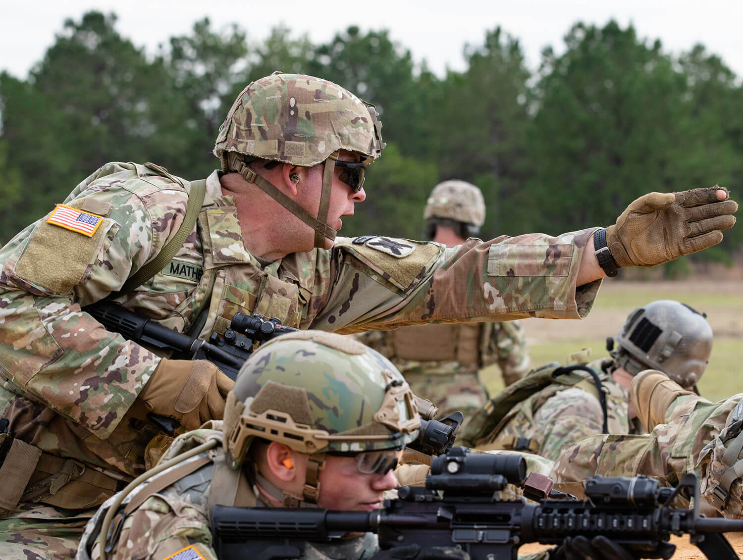 Alabama Army National Guard Soldiers, with the 1-173rd Infantry Regiment, take part in a live-fire trench warfare exercise at Fort Benning, Ga., March 2019. Alabama Army National Guard photo by SSG William Frye